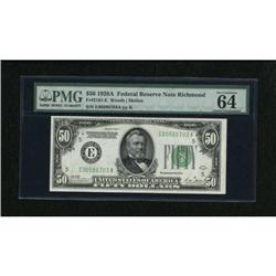 Fr. 2101-E $50 1928A Federal Reserve Note. PMG