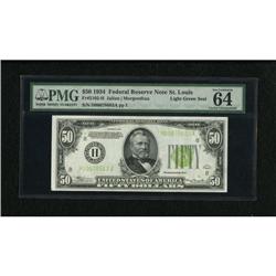 Fr. 2102-H $50 1934 Light Green Seal Federal