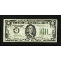 Fr. 2152-F* $100 1934 Federal Reserve Star Note.