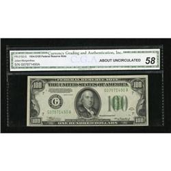 Fr. 2152-G $100 1934 Federal Reserve Note. CGA