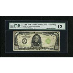 Fr. 2211-J $1000 1934 Federal Reserve Note. PMG