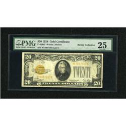 Fr. 2402 $20 1928 Gold Certificate. PMG Very