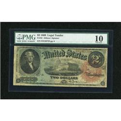 Fr. 42 $2 1869 Legal Tender PMG Very Good 10.
