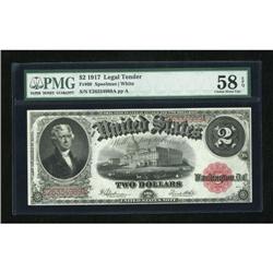 Fr. 60 $2 1917 Legal Tender PMG Choice About Unc