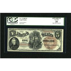 Fr. 72 $5 1880 Legal Tender PMG Choice Apparent