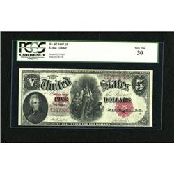 Fr. 87 $5 1907 Legal Tender PCGS Very Fine 30.