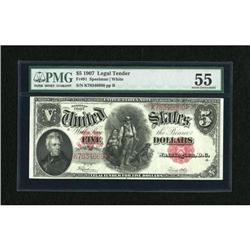 Fr. 91 $5 1907 Legal Tender PMG About