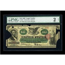 Fr. 95b $10 1863 Legal Tender PMG Fair 2 Net.