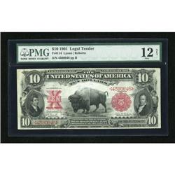 Fr. 114 $10 1901 Legal Tender PMG Fine 12 Net.