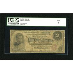 Fr. 241 $2 1886 Silver Certificate PCGS Good 06.