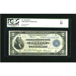 Fr. 749 $2 1918 Federal Reserve Bank Note PCGS