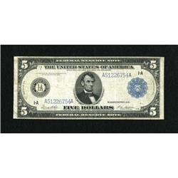 Fr. 847a $5 1914 Federal Reserve Note Fine-Very