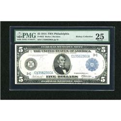 Fr. 852 $5 1914 Federal Reserve Note PMG Very