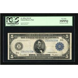 Fr. 855a $5 1914 Federal Reserve Note PCGS Very
