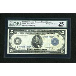 Fr. 869 $5 1914 Federal Reserve Note PMG Very