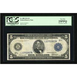 Fr. 888 $5 1914 Federal Reserve Note PCGS Very