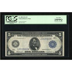 Fr. 890 $5 1914 Federal Reserve Note PCGS Very