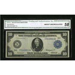 Fr. 912 $10 1914 Federal Reserve Note CGA About