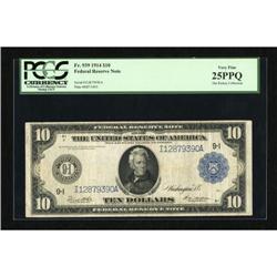 Fr. 939 $10 1914 Federal Reserve Note PCGS Very