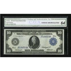 Fr. 940 $10 1914 Federal Reserve Note CGA Choice