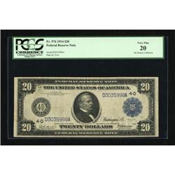 Fr. 976 $20 1914 Federal Reserve Note PCGS Very