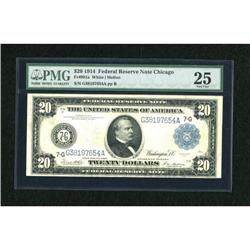 Fr. 991a $20 1914 Federal Reserve Note PMG Very
