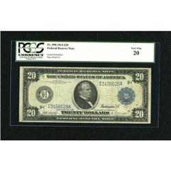 Fr. 998 $20 1914 Federal Reserve Note PCGS Very