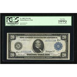 Fr. 1002 $20 1914 Federal Reserve Note PCGS Very