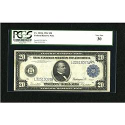 Fr. 1011b $20 1914 Federal Reserve Note PCGS