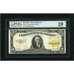 Fr. 1173 $10 1922 Gold Certificate PMG Very Fine