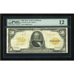 Fr. 1198 $50 1913 Gold Certificate PMG Fine 12.