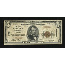Florence, AL - $5 1929 Ty. 1 The First NB Ch. #