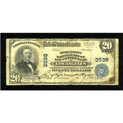 Los Angeles, CA - $20 1902 Plain Back Fr. 651