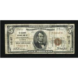 Pasadena, CA - $5 1929 Ty. 1 The Security NB Ch.