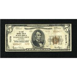 Redwood City, CA - $5 1929 Ty. 2 The First NB of