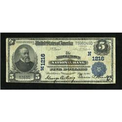 Middletown, CT - $5 1902 Plain Back Fr. 598 The