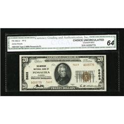 Pensacola, FL - $20 1929 Ty. 2 The American NB