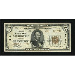 Cartersville, GA - $5 1929 Ty. 2 The First NB