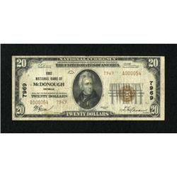 McDonough, GA - $20 1929 Ty. 2 First NB Ch. #
