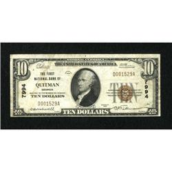 Quitman, GA - $10 1929 Ty. 1 The First NB Ch. #