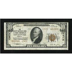 Savannah, GA - $10 1929 Ty. 2 The Liberty NB &