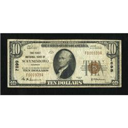 Waynesboro, GA - $10 1929 Ty. 1 The First NB Ch.