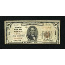 Chicago, IL - $5 1929 Ty. 1 Jackson Park NB Ch.