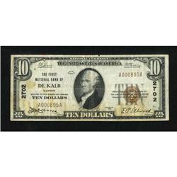 De Kalb, IL - $10 1929 Ty. 1 The First NB Ch. #
