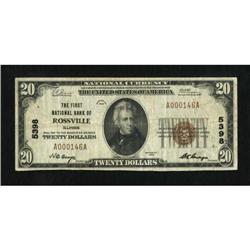 Rossville, IL - $20 1929 Ty. 1 The First NB Ch.