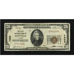 Westville, IL - $20 1929 Ty. 1 The First NB Ch.