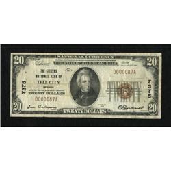 Tell City, IN - $20 1929 Ty. 1 The Citizens NB