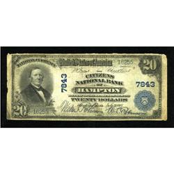 Hampton, IA - $20 1902 Plain Back Fr. 651 The