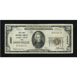 Lake City, IA - $20 1929 Ty. 1 The First NB Ch.