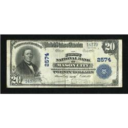 Mason City, IA - $20 1902 Plain Back Fr. 660 The